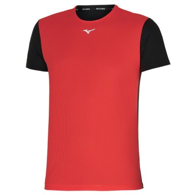 Camisa Mizuno Dryaeroflow Tee Hombre - Rojos / Negros - Chile M094HROYVM
